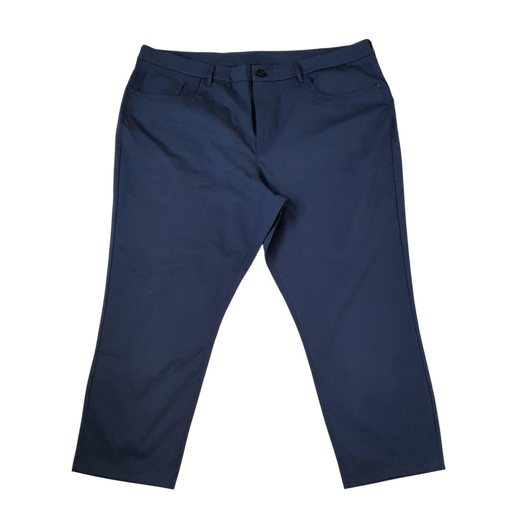 Public Rec Dealmaker Trouser Pants Straight Leg Mens 42/28 Navy Blue Flat Front